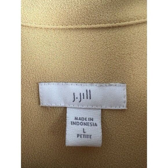 J. Jill Women's Petite Large Yellows Blouse Button-Up Shirt Long Sleeve - Picture 7 of 10
